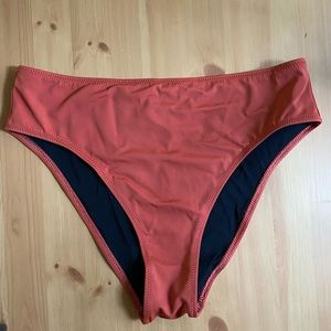 NWOT Solid & Striped high waist swim bottoms size medium orange/clay/terracotta